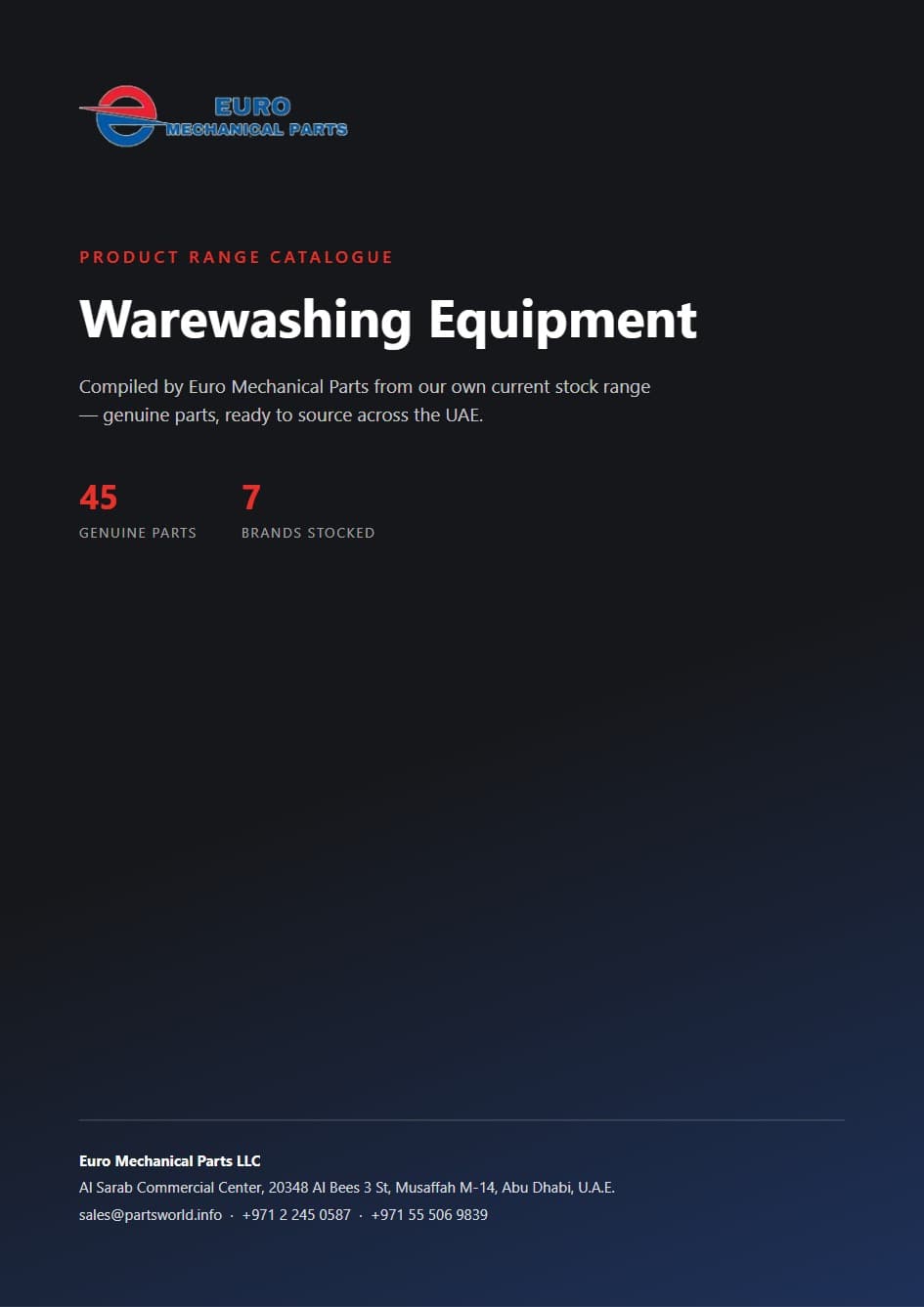 Warewashing Equipment cover